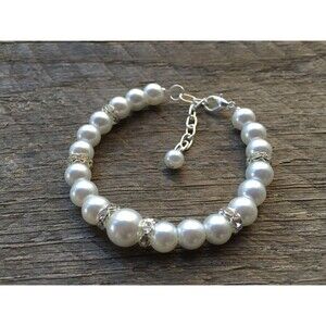 Handmade Pearl & Rhinestone Bracelet with Crystal Accents